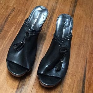 Via Spiga Black Open Toed Heels